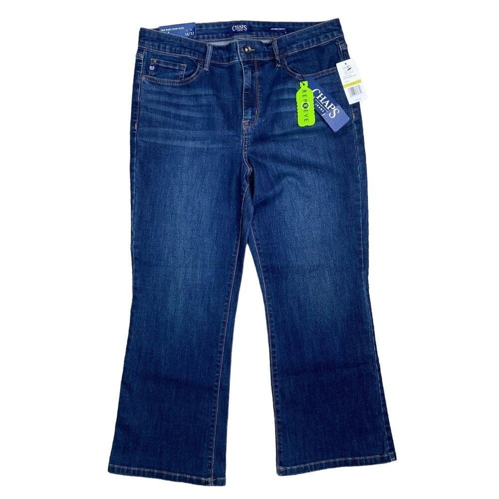 NWT Chaps Mid Rise Crop Kick Jeans Size 14 / 32